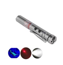 LED Cep Feneri UV 3 Fonksiyonlu Şarjlı Güçlü Işık Çok Amaçlı Kullanım WT-170