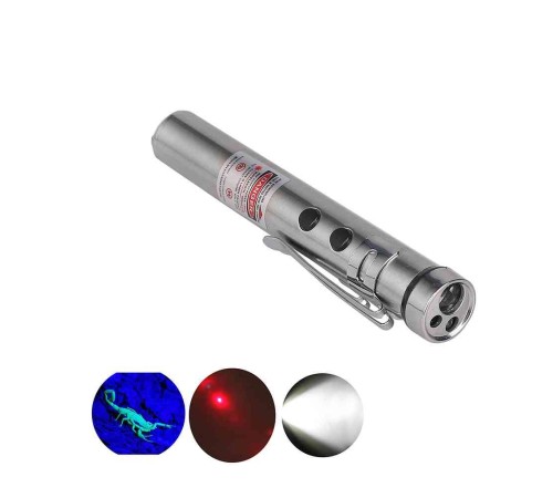 LED Cep Feneri UV 3 Fonksiyonlu Şarjlı Güçlü Işık Çok Amaçlı Kullanım WT-170