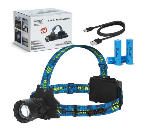 12000 Lümen CREE P360 Şarjlı Kafa Lambası Güçlü LED Aydınlatma Profesyonel Model WT-627