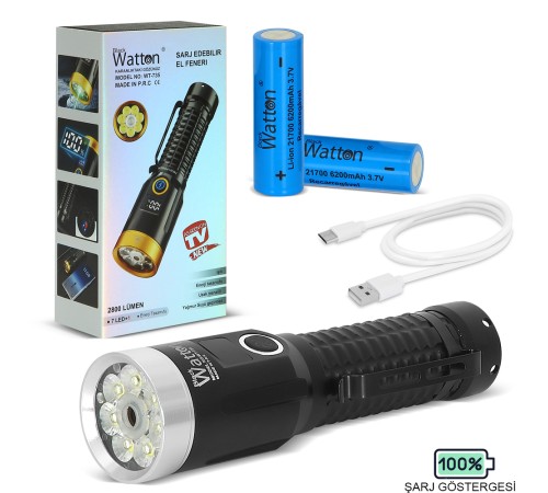 2800 Lümen Özel Seri LED Çalışma Lambası – Yeşil Özellikli, Mıknatıslı, USB Şarjlı El Feneri WT-735