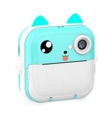 Anlık Termal Yazıcılı Dijital Çocuk Kamerası 2.0 Inc HD Şipşak Fotoğraf Makinesi AE110 Mavi