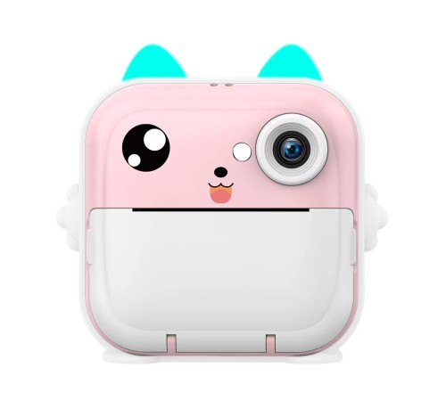 Anlık Termal Yazıcılı Dijital Çocuk Kamerası 2.0 Inc HD Şipşak Fotoğraf Makinesi AE110 Pembe