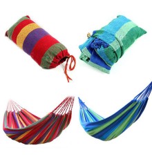 Kanvas Çantalı Hamak Çubuklu Kırmızı Çizgiler 190 x 80 CM