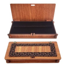 Ahşap Deri Kalem Kutusu Süngerli