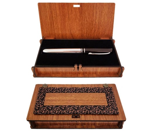 Özel Gümüş Renk Kalem Kutulu