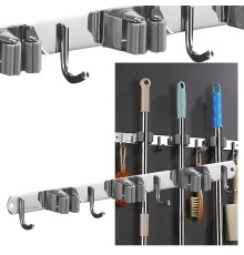 Dört Kancalı Askılık Üç Klıpslı Paspas Süpürge Tutucu