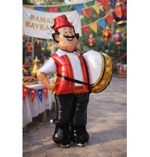 Ramazan Bayramı Süsleme Dekoru - Ramazan Davulcusu Folyo Balon 120 Cm