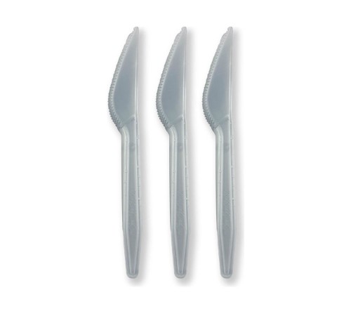 Gri Renk Lüks Plastik Bıçak 25 Adet