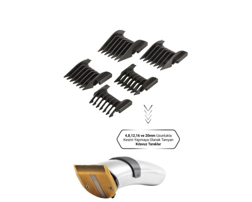 609 Profesyonel şarjlı Saç Sakal Kesme Tıraş Makinesi Erkek Tıraş Makine Seti