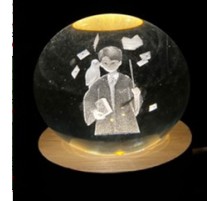 Dekoratif Harry Potter Tasarımlı Ahşap altlıklı Işıklı Cam Küre Cam:6cm Ahşap:2cm