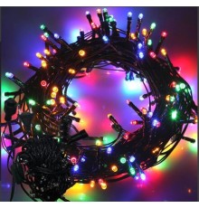 10m Boncuk Lamba RGB 8 Fonksiyon 100 Led Fişli Uzatma Kablolu siyah kablo