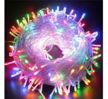 10m Boncuk Lamba RGB 8 Fonksiyon 100 Led Fişli Uzatma Kablolu Şeffaf kablo MZ6200-06