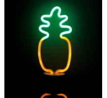 Neon Işıklı Ananas Masa Gece Lambası Pil+Usb