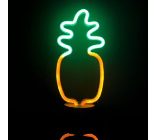 Neon Işıklı Ananas Masa Gece Lambası Pil+Usb Neon Işıklı Ananas Masa Gece Lambası Pil+Usb