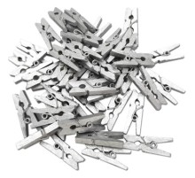 100'lü Gümüş Ahşap Mandal 2.5cm (10'lu Paket-1000 Adet)