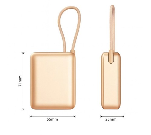 10.000mAh LCD Göstergeli Type-C Giriş & Çıkışlı 20W Dahili Type-C Kablolu Powerbank