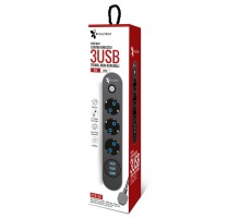 3 Priz 3XUSB 2Mt Kablo Anahtarlı 10A Akım Korumalı Priz TGFTR01