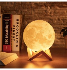 3D LED Ay Gece Lambası Aydınlatma Sarj Edilebilir Lamba 15 cm