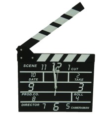Clapperboard Clock  Analog Klaket duvar Saati