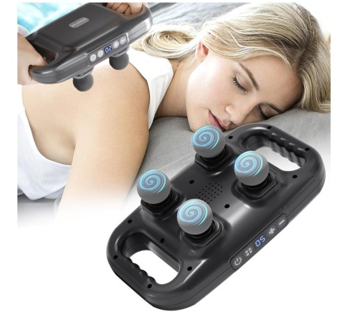 4 Başlıklı Masaj Tabancası Ergonomik Derin Doku Sırt ve Boyun Masaj Aleti Ağrı ve Sızı Giderici 4 Başlıklı Masaj Tabancası Ergonomik Derin Doku Sırt ve Boyun Masaj Aleti Ağrı ve Sızı Giderici