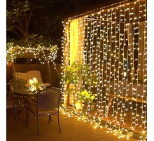 8 Fonksiyonlu 2.5 X 2.5 Metre Perde Led 12 Saçaklı 180 Ledli Kablolu Fişli