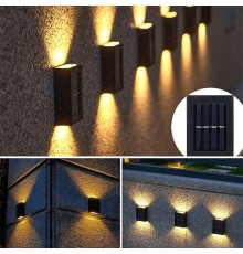 4 Ledli Solar çift Taraflı Duvar Lambası Güneş Enerjili Aydınlatma Dekorasyon Aplik Işık
