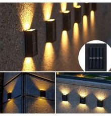 4 Ledli Solar Çift Taraflı Duvar Lambası Güneş Enerjili Aydınlatma Dekorasyon Aplik Işık