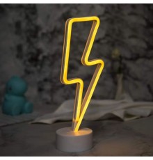 Sarı Şimşek Model Neon Led Işıklı Masa Lambası Dekoratif Aydınlatma Gece Lambası