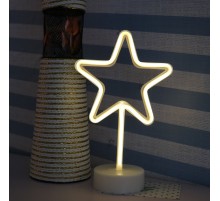 Sarı Yıldız Model Neon Led Işıklı Masa Lambası Dekoratif Aydınlatma Gece Lambası