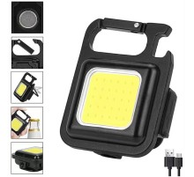 Led Anahtarlıklı Cep Boy Cob Led Metal Kasa Mıknatıslı Şişe Açacağı Usb’li Şarj Edilebilir El Feneri