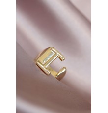 I Harfli Altın Renk Ayarlamalı Metal Kadın Yüzük - TJ-BYK1572