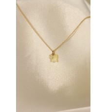 Zirkon Taşlı Sarı Renk Minimal Kelebek Kolye - TJ-BKO5956