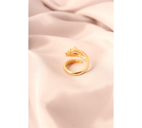 Gold Renk Metal Zirkon Taşlı Kaplan Model Ayarlanabilir Kadın Yüzük - TJ-BYK2154 Gold Renk Metal Zirkon Taşlı Kaplan Model Ayarlanabilir Kadın Yüzük - TJ-BYK2154