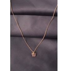 Gold Renk Metal Zirkon Taşlı Pembe Minimal Kelebek Detaylı Kadın Kolye - TJ-BKO6016