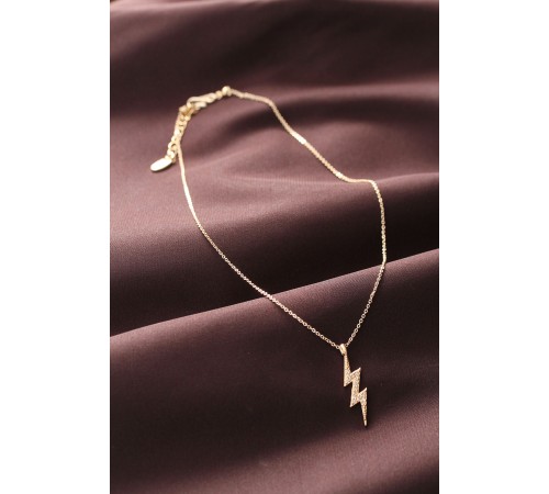 Zirkon Taşlı Şimşek Tasarımlı Kadın Kolye - TJ-BKO6171 Zirkon Taşlı Şimşek Tasarımlı Kadın Kolye - TJ-BKO6171