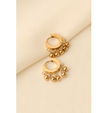 Çelik Topçuk Detay Halka Küpe - TJ-BKP6269