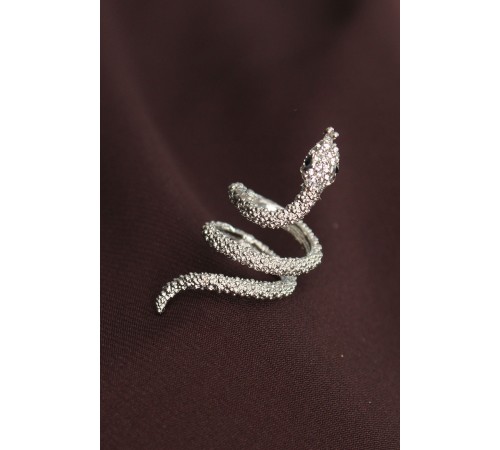 Ayarlanabilir Silver Renk Zirkon Taşlı Yılan Yüzük - TJ-BYK2236 Ayarlanabilir Silver Renk Zirkon Taşlı Yılan Yüzük - TJ-BYK2236