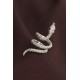 Ayarlanabilir Silver Renk Zirkon Taşlı Yılan Yüzük - TJ-BYK2236