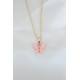 Gold Kaplama Pembe Sedefli Kelebek Kolye - TJ-BKO6440