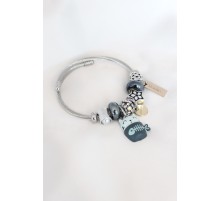 Mavi Kedi Figür Yıldız Detay Gümüş Renk Charm Çelik Kadın Bileklik - TJ-BB4483