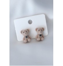Açık Kahverengi Renk Ayıcık Figür Kadın Küpe - TJ-BKP6726