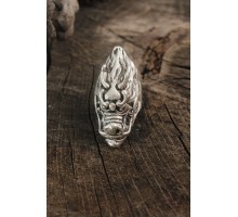 Antik Gümüş Renk Ejderha Kafası Model Ayarlanabilir Erkek Yüzük - Tj-ey614