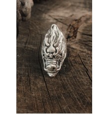 Antik Gümüş Renk Ejderha Kafası Model Ayarlanabilir Erkek Yüzük - Tj-ey614