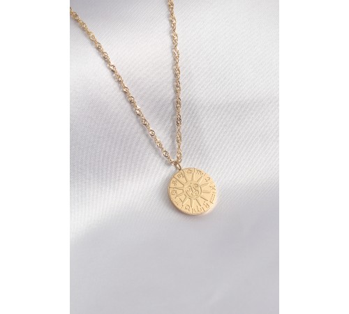 316L Çelik Gold Renk Burçlar İşleme Kadın Kolye - TJ-BKO7016 316L Çelik Gold Renk Burçlar İşleme Kadın Kolye - TJ-BKO7016