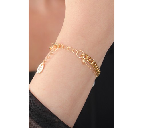 Gold Renk Renkli Zincir Model Renkli Kalp Figür Balık Detay Kadın Bileklik - TJ-BB5134 Gold Renk Renkli Zincir Model Renkli Kalp Figür Balık Detay Kadın Bileklik - TJ-BB5134