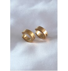 316L Çelik Gold Renk Sıkıştırmalı Erkek Küpe - TJ-EKP278