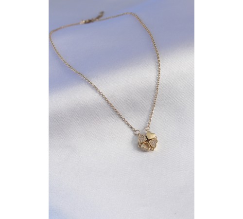 316L Çelik Gold Renk Açılır Yonca Model Zirkon Taşlı Kadın Kolye - TJ-BKO7292 316L Çelik Gold Renk Açılır Yonca Model Zirkon Taşlı Kadın Kolye - TJ-BKO7292