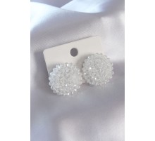Beyaz Kristal Boncuklu Kadın Küpe - TJ-BKP7359