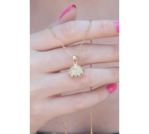 316L Çelik Gold Renk Açılır Midye Model Kadın Kolye - TJ-BKO7390 316L Çelik Gold Renk Açılır Midye Model Kadın Kolye - TJ-BKO7390