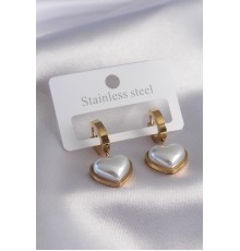 316L Çelik Gold Renk Kalp Model Kadın Küpe - TJ-BKP7458